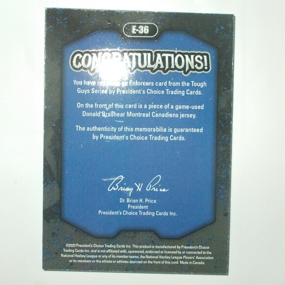 Donald Brashear 2024 President's Choice Tough Guys Montreal Canadiens Jersey - Picture 4 of 6